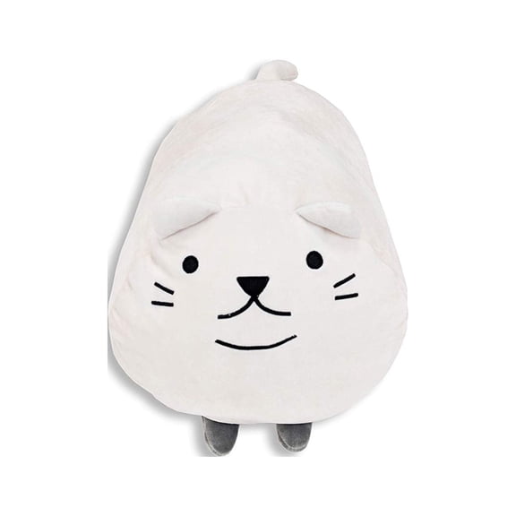 Adorable Large Stuffed Animal Plush Huggable Cat Pillow for Kids - White Color