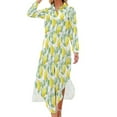 Adorable Lemon Print Casual Dress Fruits Pattern Street Fashion Dresses