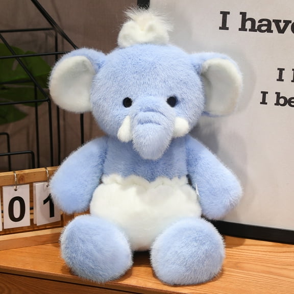 Adorable Light Blue Elephant Plush Toy with Big Fluffy Ears and Cute White Accents The Perfect Cuddly Companion