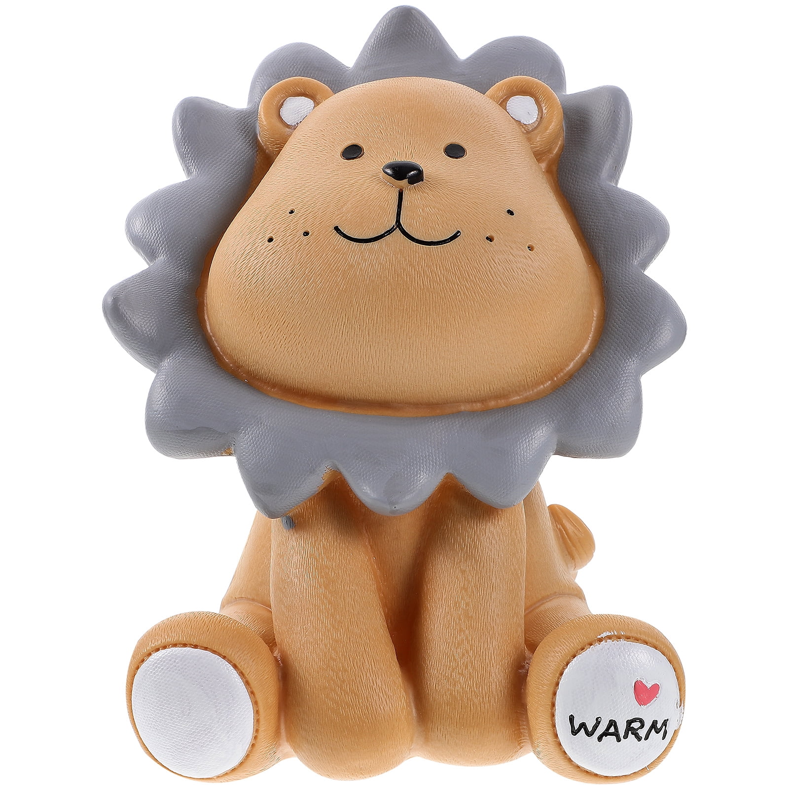 Adorable Lion Coin Bank for Kids Money Box Resin Sunny Lion Piggy Bank