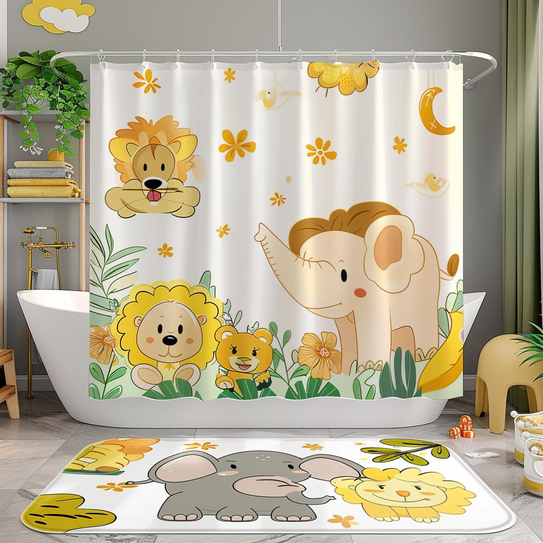 Adorable Lion and Elephant Bathroom Set for Boys' Playroom Baby Toys