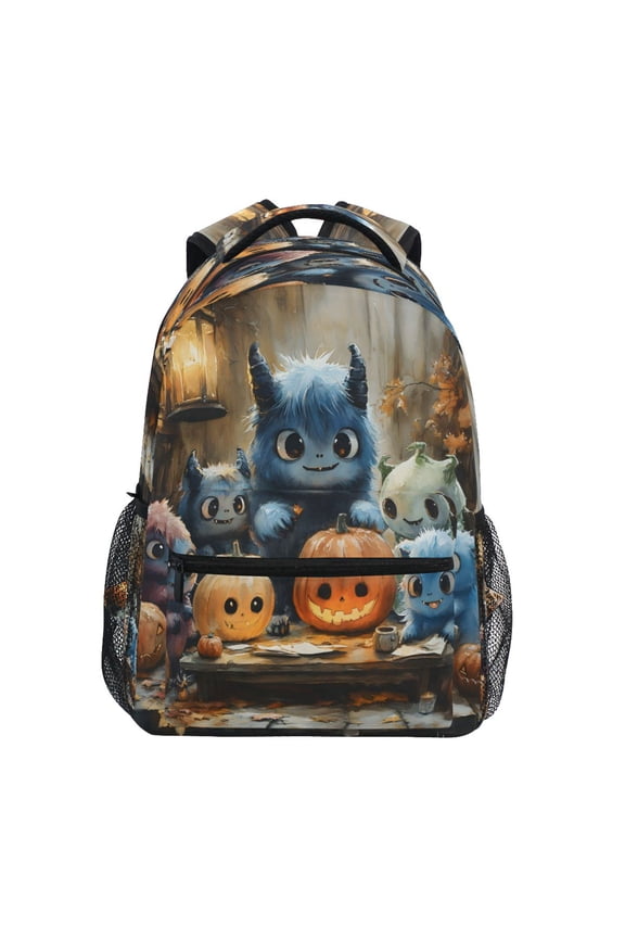 Adorable Little Monsters Stylish Large Backpack 15L Self-Standing Durable Twill for School, Office and Travel Use