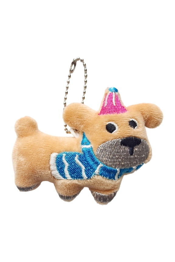 Adorable Long Dog Plush Pendant Keychain Soft Stuffed Toy with Unique Fabric Design for Keys and Backpacks