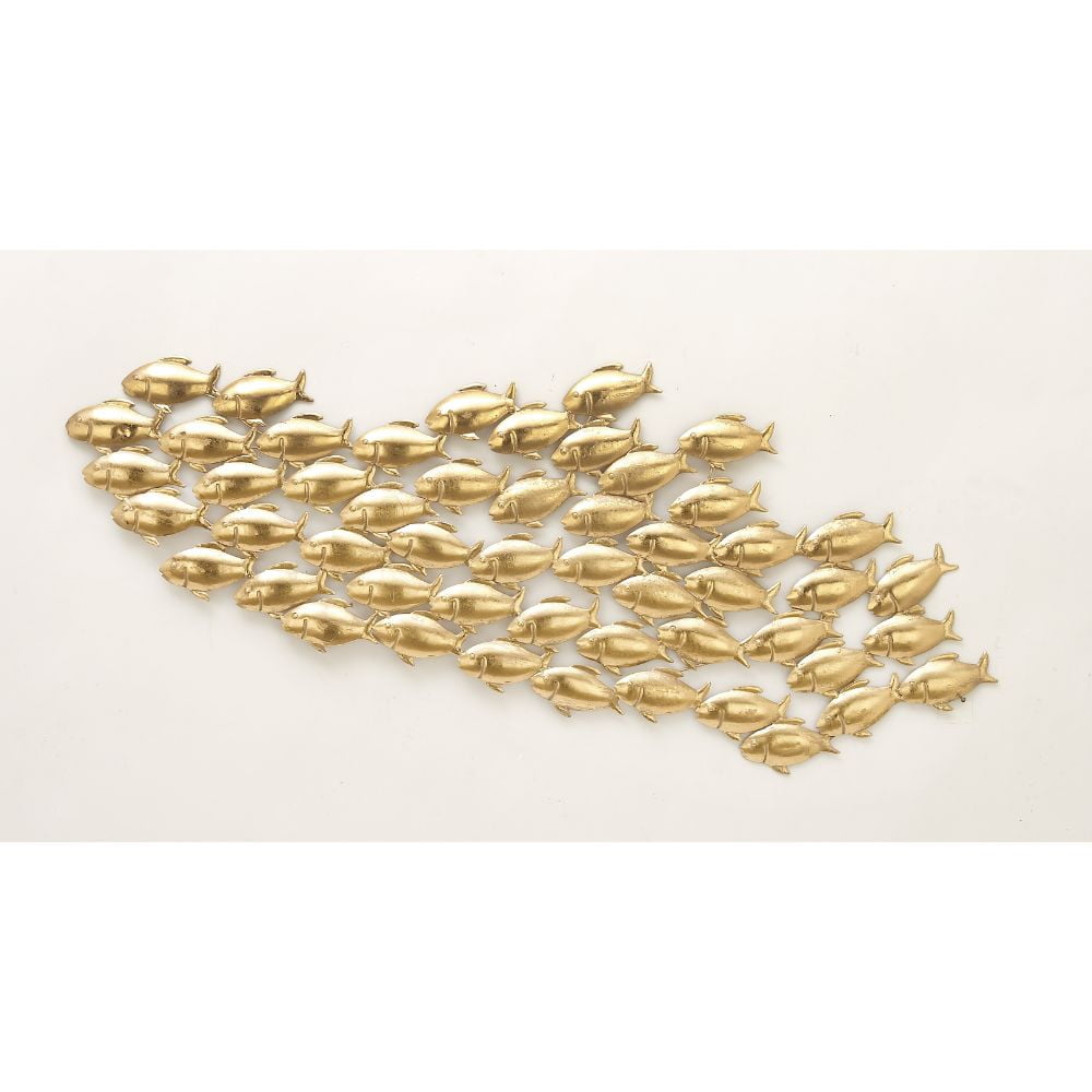 Adorable Metal Gold Fish Wall Decor