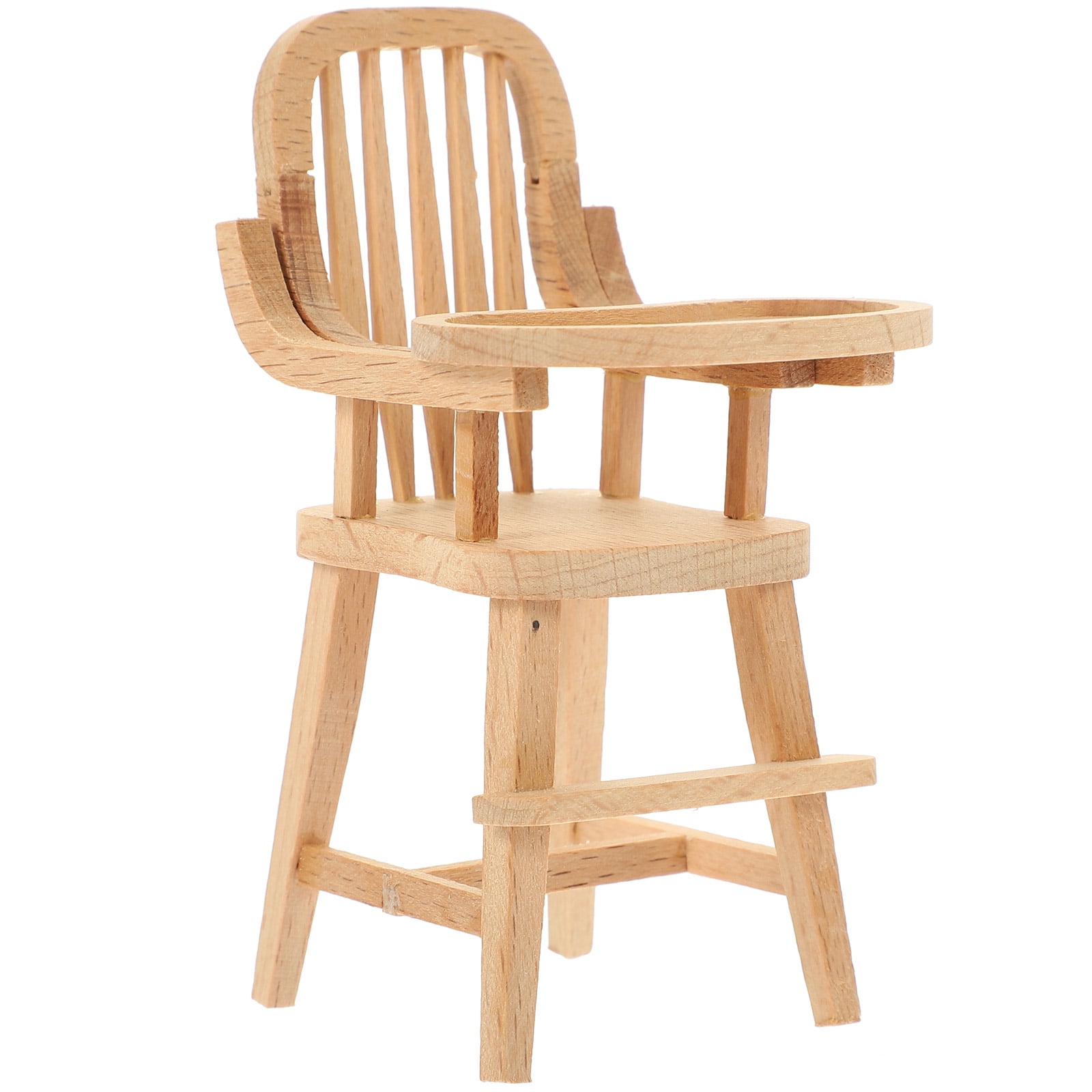 Adorable Mini Furniture Wooden Doll Highchair Desktop Miniature Chair