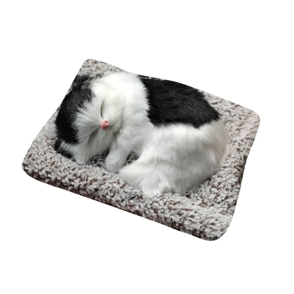 Adorable Miniature Cat Inside Soft Mattress Bed Realistic Meowing Sound Interactive Pet Toy For Children