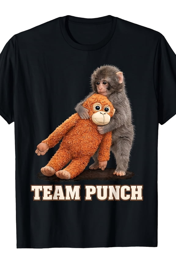 Adorable Monkey Baby Graphic Team Punch Big Love Gifts Cotton T-Shirt