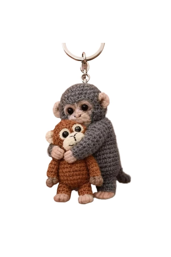 Adorable Monkey Keychain Plush Hugging, Cute Stuffed Animal Key , Soft Bag Backpack Purse Charm Decoration Gift