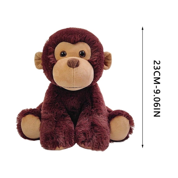Adorable Monkey Plush Doll, Forest Animal Squatting Sitting Figurine for Home and Office Decoration, Soft and Safe Stuffed Toy for All Ages, Machine Washable with High-Elastic Filling