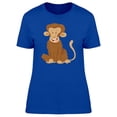 thumbnail image 1 of Adorable Monkey Smiling Cartoon T-Shirt Women -Image by Shutterstock, Female Small, 1 of 2