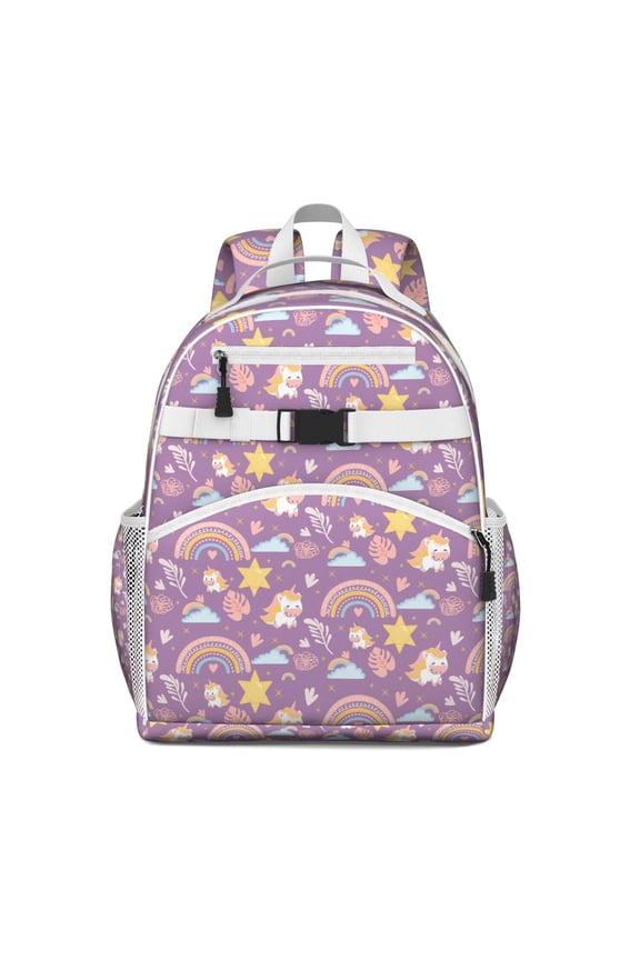 Adorable Moon & Stars Backpack for Teens - Adjustable School Backpack with Spacious Compartment & Side Mesh Pockets