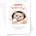 thumbnail image 1 of Adorable Mother's Day Card With Kitten And Tulips For Cat, 1 of 3