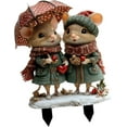 thumbnail image 1 of Adorable Mouse Pair Garden Stake, Waterproof Decorative Sculpture for Outdoor Use, Perfect for Yards and Patios, Easy Installation, 1 of 6