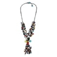 thumbnail image 1 of Adorable Multi Stone Flower Cluster Rain Necklace, 1 of 8