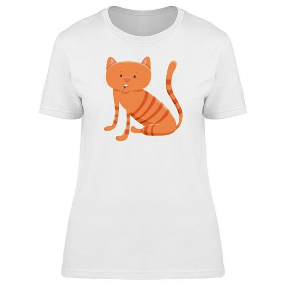 Adorable Orange Kitten Doodle T-Shirt Women -Image by Shutterstock, Female Medium