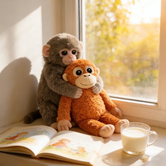 Adorable Orangutan Monkey Plush Toy, Soft Cuddly Stuffed Animal for Nursery & Decor