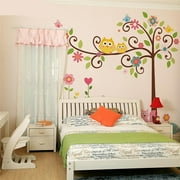 Owl, Bird, Flower, Tree Squirrel Vinyl Mural Wall Decal Wall Sticker  for Kindergarten, Living Room, and Children's Room Decor , Window Dressing, and Sofa Background Art
