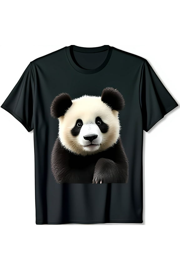 Adorable Panda Bear Graphic Black T-Shirt Cute & Stylish Design for Animal Lovers