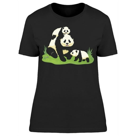 Adorable Panda Family Mom Cubs T-Shirt Women -Image by Shutterstock, Female 5X-Large