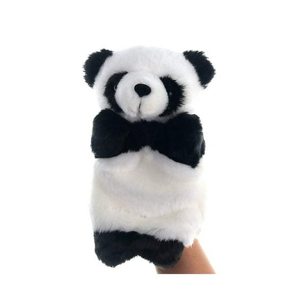 Adorable Panda Hand Puppet Toy Cartoon Story Telling Props Hand Playing Children Toy for Children Black (Black + White)