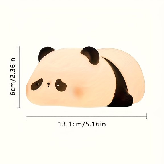 Adorable Panda LED Ambient Lamp, Smart Tap-Control Soft Glow Light, 3 Dimmable Brightness & Auto Timer, USB Rechargeable Bedroom Desk Decor, Decorative Present