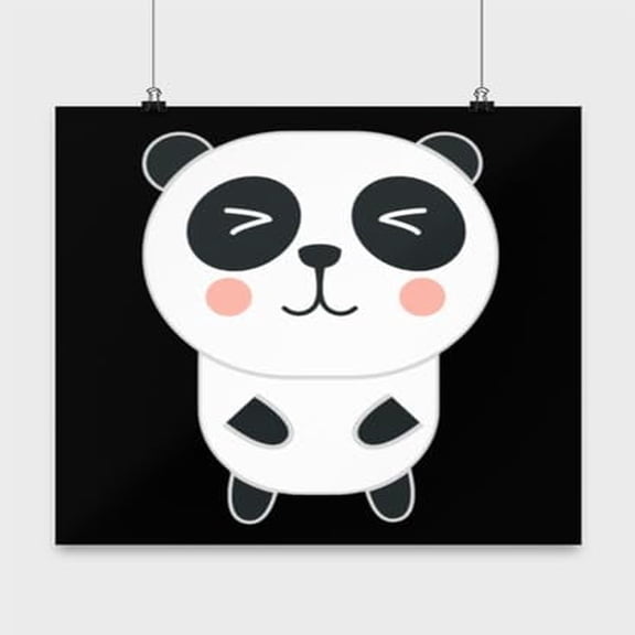 Adorable Panda Wall Art - Animal Lovers - 13x13 Poster Print - Cute Decor