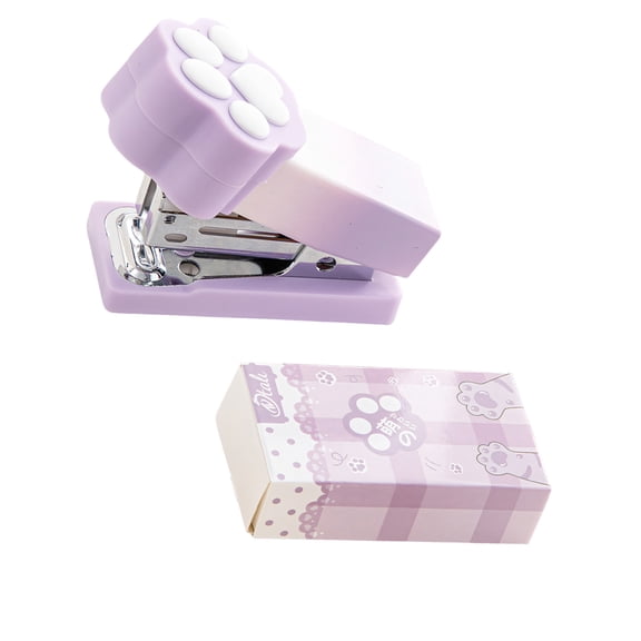 Adorable Pastel Cats Shaped Stapler Small Size Ergonomic Stapler Easy to Carry Perfect for Students & Professional