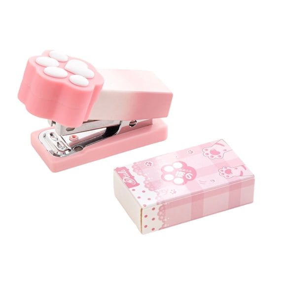 Miniature Ergonomic Cats Shaped Stapler with Soft Touches Pastel for Students Us