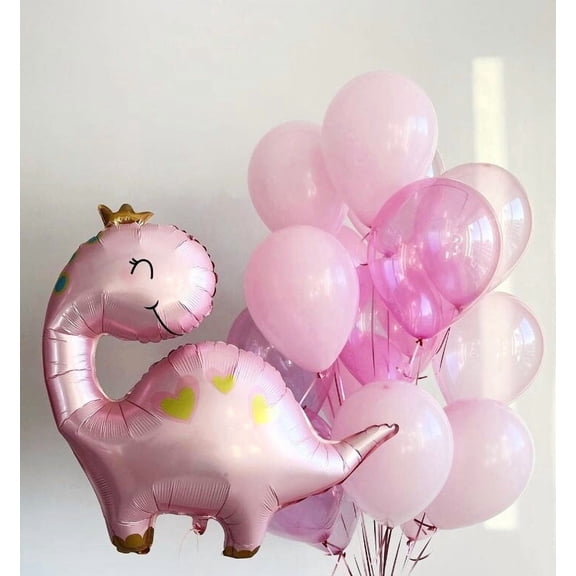 Adorable Pastel Pink Dinosaur Balloon Set