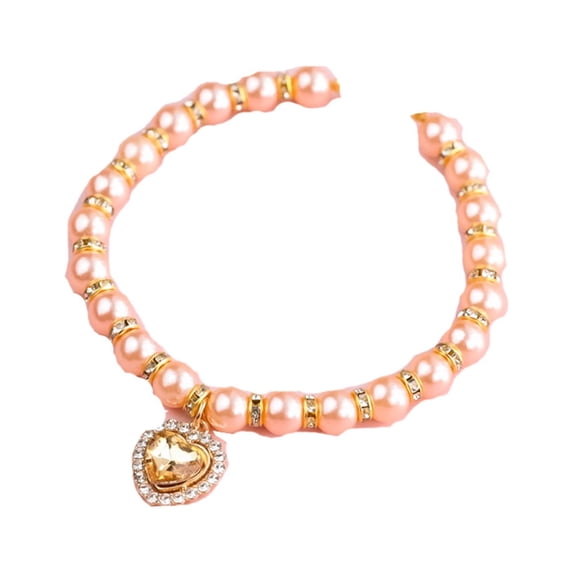 Adorable Pearl Necklace - Decorative Resin Pearlescent Pearl Pet Collar for Outdoor Fashion