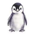 thumbnail image 1 of Adorable Penguin Watercolor Painting/Canvas Art， Suitable for Living Room， Bedroom， Office， Nursery， and Bathroom Decoration., 1 of 8