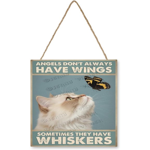 Adorable Persian Cat Wooden Plaque 12x12 Wall Dcor for Kids Rooms, Playrooms, or Home, Gift for Cat Lovers and Animal Enthusiasts