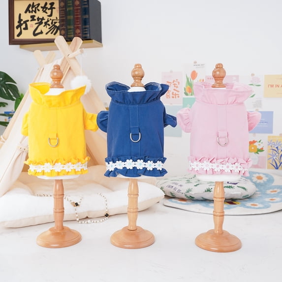 Adorable Pet Clothes for Cats & Small Dogs - Charming Spring & Autumn Wear Can Hang Traction Rope