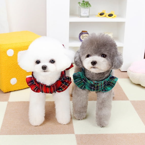 Adorable Pet Clothes for Cats & Small Dogs - Charming Spring & Autumn Wear Plaid Traction Skirt