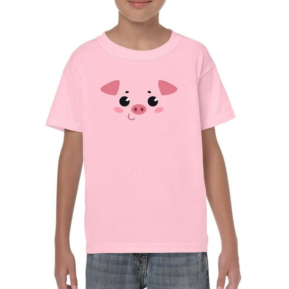 Adorable Piggy Face T-Shirt Juniors -Image by Shutterstock, x-Small