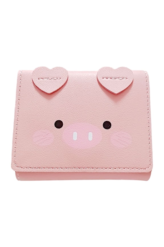 Adorable Piglet Cartoon Pouch Wallet With Zipper Keychain Holder Portable Small Change Purse for Ladies Cute Novelty Daily Organizer Charm