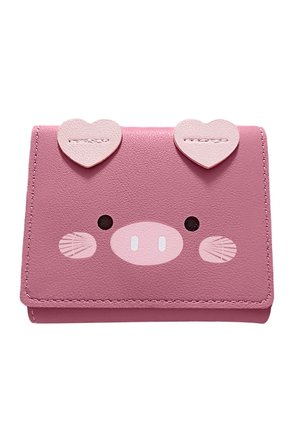 Adorable Piglet Cartoon Pouch Wallet With Zipper Keychain Holder Portable Small Change Purse for Ladies Cute Novelty Daily Organizer Charm