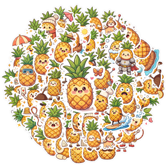 Adorable Pineapple Stationery Stickers Fun Kids Stickers Toy Animal Stickers for Phone Luggage Laptop