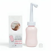 Adorable Pink Peri - manual bidet - upside down water squeeze bottle | Cup Buddy for menstrual cup users | 10 oz 300 ml + travel bag | NO MORE wasting toilet paper & messy period changing