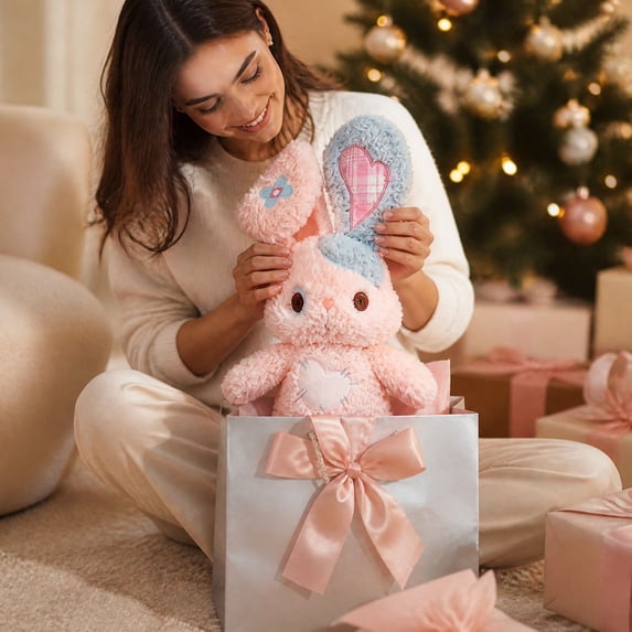 Adorable Pink Rabbit Stuffed Animals – Cozy Floppy Ear Plush Toys ...