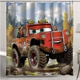 Adorable PixarStyle Mountain Sprayer Car Shower Curtain for Kids