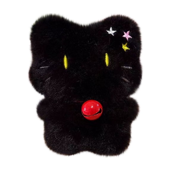 Adorable Plush Black Cat Keychain, Soft Cute Bag Charm Backpack Accessories,Excellent Gift for Cat Lovers, Gift for Girls Women(H)