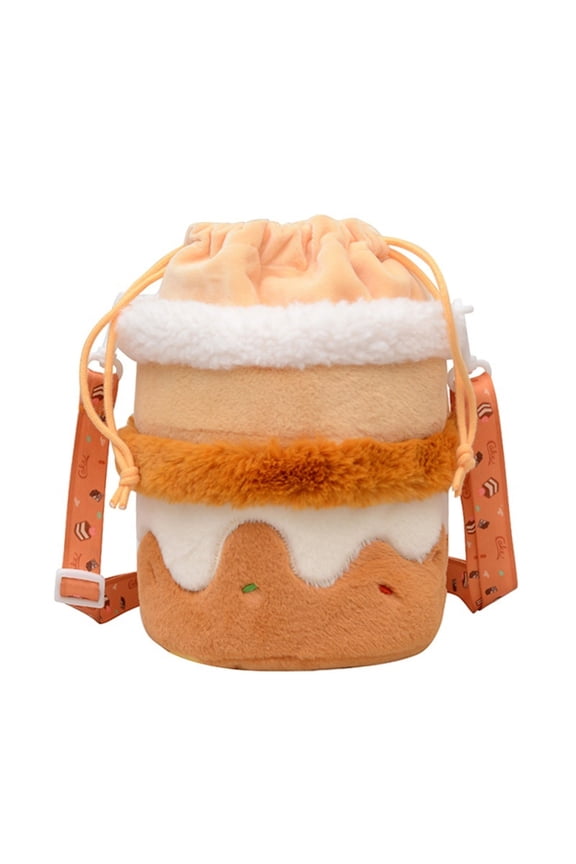 Adorable Plush Cake Backpack For KidsCute And Soft Toy Bag, Perfect For Play And Storage