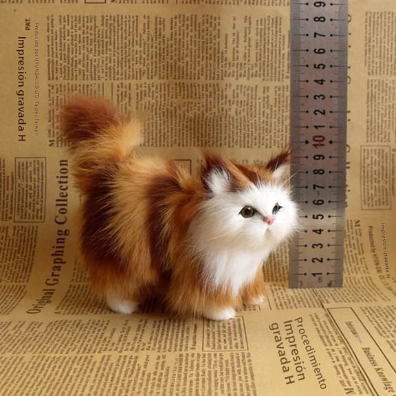 Adorable Plush Cat Toy, Soft Simulation Kitten Model, Fake Cat House Decoration, Birthday and Valentine's Day Gift