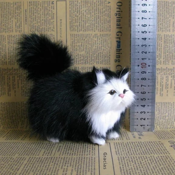Adorable Plush Cat Toy, Soft Simulation Kitten Model, Fake Cat House Decoration, Birthday and Valentine's Day Gift
