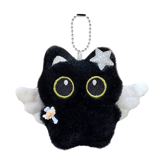 Adorable Plush Cats Keychain Ghostly Wing Design Stylish Lovely Gift For Bags Backpacks Christmas Holiday Decorations