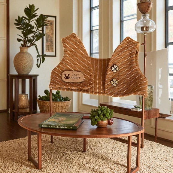 Adorable Plush Doll Outfit - Classic Brown Striped Vest Jacket with Clover Design for Dollsdoll accessories doll clothes toys halloween christmas