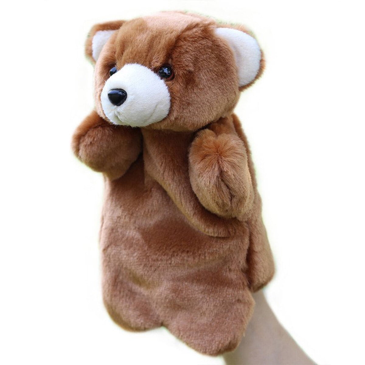 Adorable Plush Hand Puppet Bear Zoo Friends Animals Educational Puppets Dolls Bear (Brown