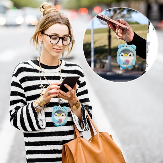 Adorable Plush Penguin Pendant Toy - Soft Stuffed Animal Keychain for Girls, Kids & Women, Cute Gift Bag Charm, Home Decor, 3.94 Inch Blue