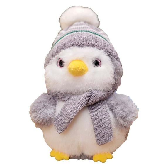 Adorable Plush Penguin Toy with Winter Hat and Scarf, Soft Stuffed Animal for Kids, Perfect Holiday Gift, 10 Inches